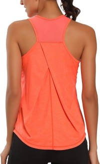 Aeuui Womens Workout Tank Top Mesh Yoga Shirts Racerback Sleeveless Loose Fit Running Tops