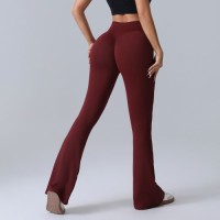 Women High Waist Flared Yoga Pants Ruched Butt Lifting Soft Stretchy Slim Fit Workout Casual Sports Trousers