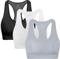 Women U Neck Racerback Sports Bra Soft Breathable High Elastic Medium Support Yoga Workout