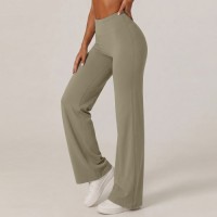 Women High Waist Flare Yoga Pants Soft Stretchy Breathable Slim Fit Workout Running Casual Daily Wear Trousers