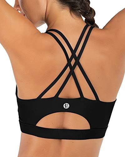 RUNNING GIRL Women Padded Sports Bra - High Impact Longline Cross Back Yoga Bra