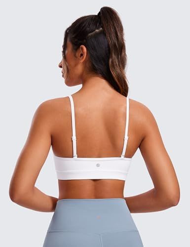 CRZ YOGA Butterluxe V-Neck Women Sports Bra - Adjustable Strap Padded Yoga Top