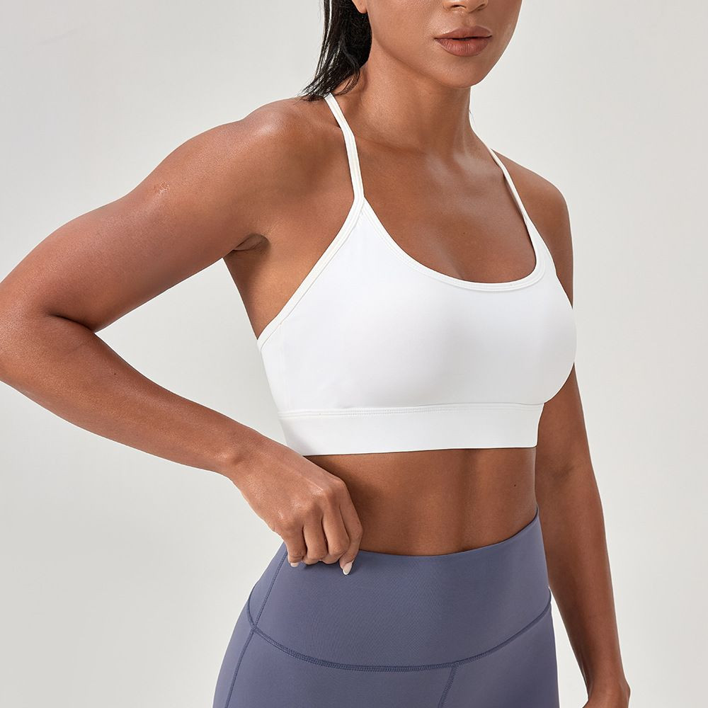 Women Thin Strap  Sports Bra Soft High Stretch Breathable Gym Running Yoga Workout Sports Bra