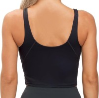 Women V Neck Sleeveless Crop Sports Tank Top Wide Straps Breathable High Stretch Yoga Fitness Workout Casual Vest