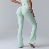 Women High Waist Flared Yoga Pants Ruched Butt Lifting Soft Stretchy Slim Fit Workout Casual Sports Trousers