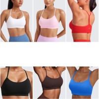 Women Thin Y-Strap Back Sports Bra Soft Breathable High Stretch Medium Support Yoga Running Fitness Workout Bra
