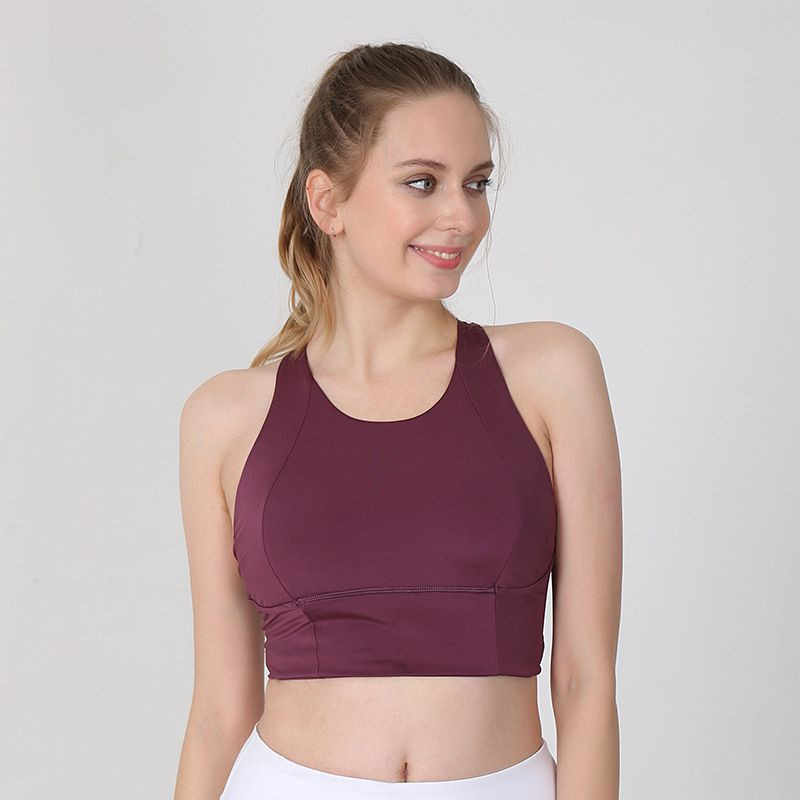 Criss Strappy Back Sports Bra Soft Breathable High Support Gym Running Yoga Workout Sports Bra