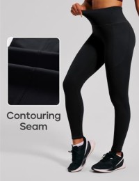 Women Compression Scrunch Butt Yoga Leggings with Pockets No Front Seam High Waist Tummy Control Gym Pants