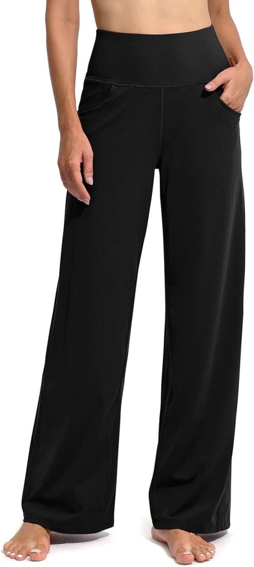 Promover Wide Leg Yoga Pants for Women with Pockets Stretchy Loose Casual Sweatpants Petite/Regular/Tall