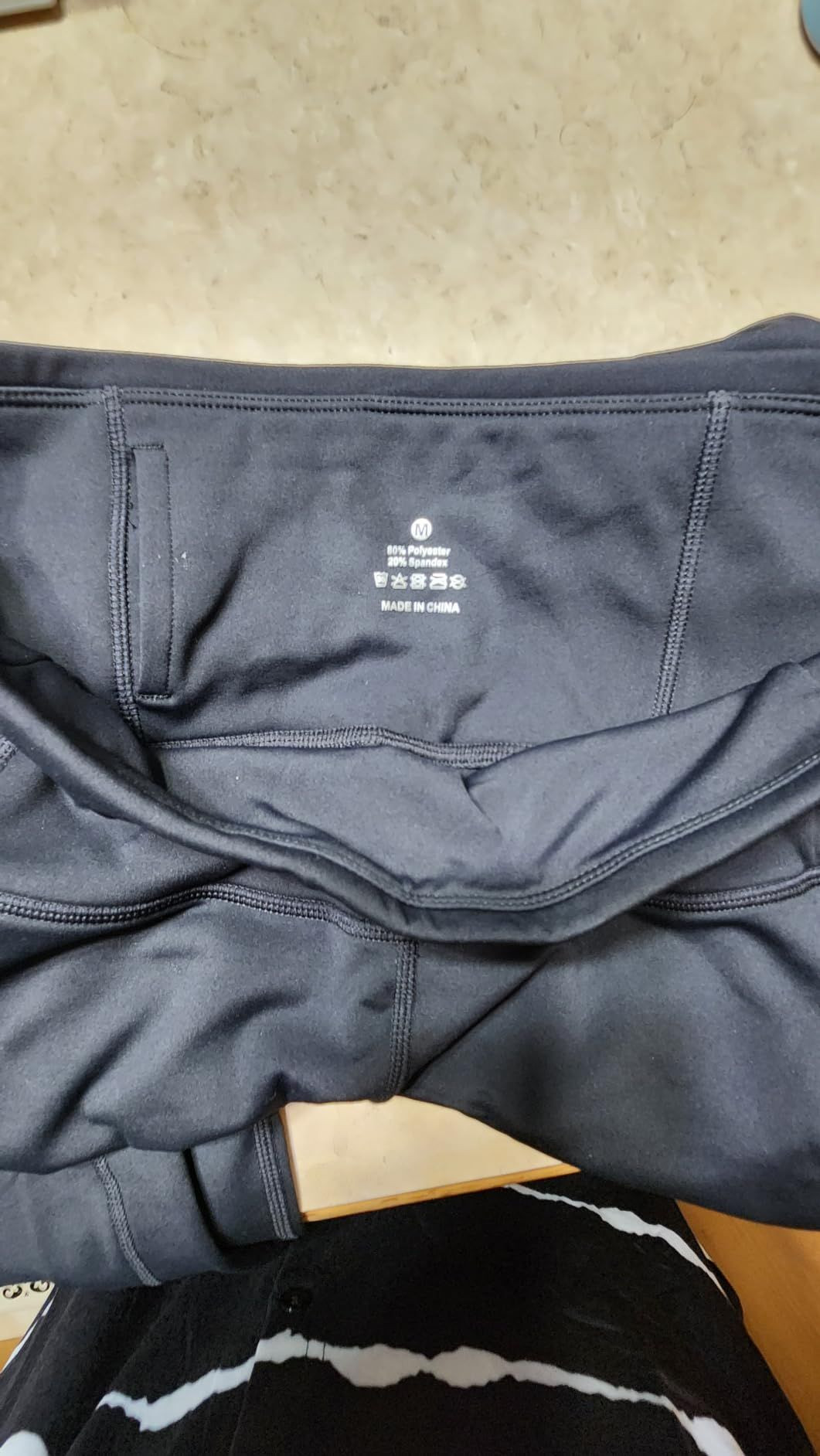 THE GYM PEOPLE Thick High Waist Yoga Leggings with Pockets Tummy Control Workout Running Pants for Women