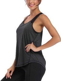 Women Open Back Racerback Tank Top Breathable Loose Sleeveless Gym Workout Running Yoga Sports Vest