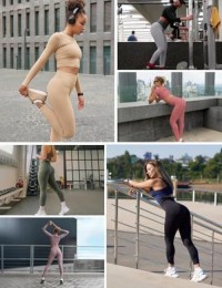 Women Compression Scrunch Butt Yoga Leggings with Pockets No Front Seam High Waist Tummy Control Gym Pants