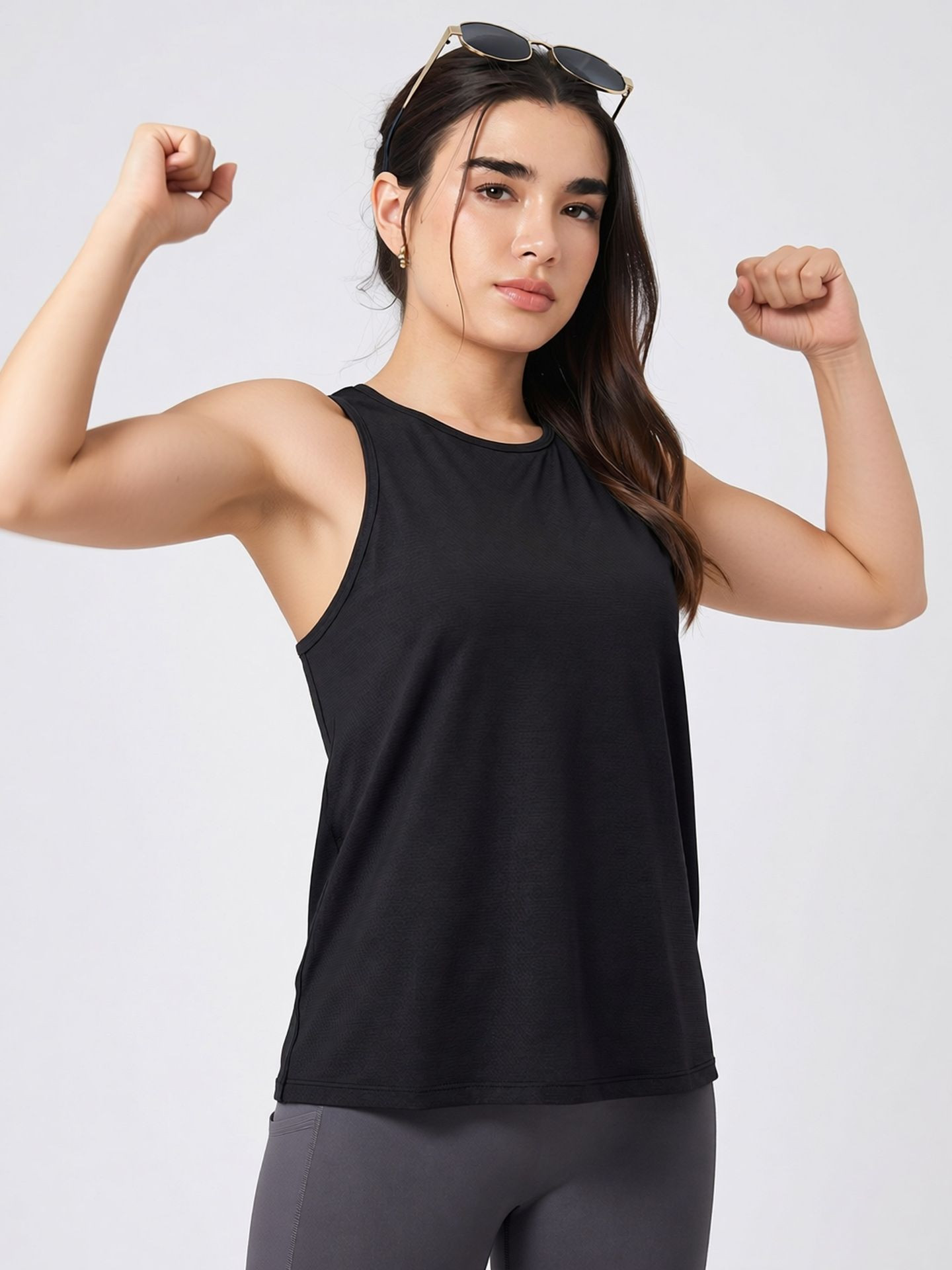 Women Quick Dry Mesh Racerback Tank Top Breathable Moisture Wicking Sleeveless Workout Running Yoga Sports Vest