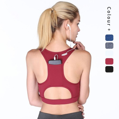 Women U Neck Racerback Sports Bra Breathable Medium Support Yoga Fitness Workout Bra
