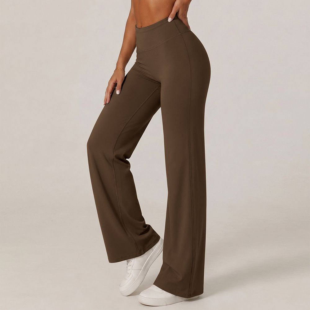 Women High Waist Flare Yoga Pants Soft Stretchy Breathable Slim Fit Workout Running Casual Daily Wear Trousers