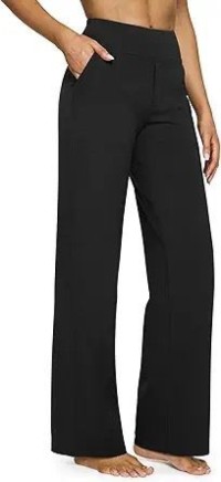 G4Free EverGoing Womens Wide Leg Yoga Pants with Pockets High Waist Stretch Dress Casual Sweatpants